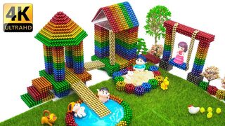 DIY - How To Make Rainbow Playground For Kids With Magnetic Balls - ASMR 4K - Magnet Balls