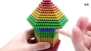 DIY - How To Make Beautiful Rainbow House With Magnetic Balls And Slime - ASMR 4K - Magnet Balls