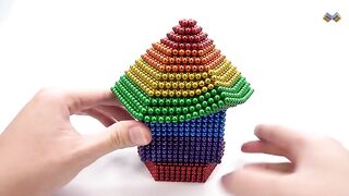 DIY - How To Make Rainbow One Pillar Pagoda With Magnetic Balls And Slime | Magnet Balls | ASMR 4K