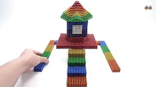 DIY - How To Make Rainbow One Pillar Pagoda With Magnetic Balls And Slime | Magnet Balls | ASMR 4K