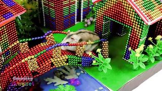 Satisfying Magnetic Ball | How To Build Japanese Ancient House With Bridge Over River For Hamster