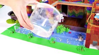 DIY How To Build Chinese Old Wooden House with Aquarium Fish for Hamster From Magnetic Balls (ASMR)