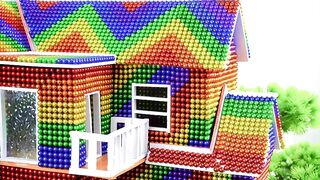 Satisfying And Relaxing ASMR | Build Wonderful 3-Story Garden House with Garage From Magnetic Balls