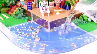 DIY - Build Beautiful Mega Mansion Has Curved Swimming Pool For Hamster From Magnetic Balls (ASMR)