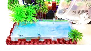 DIY - How To Build Mega Mansion Has Garden, Pool For Fish With Magnetic Balls (Satisfying ASMR)