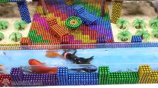DIY - How To Build Gazebos With Aquarium And Goldfish from Magnetic Balls (ASMR) | Magnetic Man 4K