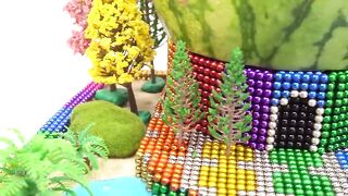 DIY - How To Build Fairy House from Magnetic Balls and Watermelon (So Satisfying) | MM 4K ASMR