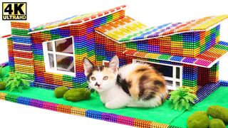 Build The Most Beautiful Villa House for Cat From Magnetic Balls (Satisfying) | Magnetic Man 4K
