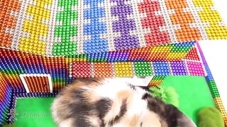 Build The Most Beautiful Villa House for Cat From Magnetic Balls (Satisfying) | Magnetic Man 4K