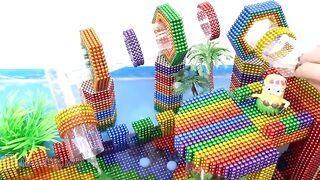 DIY - Building  Water Slide Water Park From Magnetic Balls (Satisfying Relax) | Magnetic Man 4K