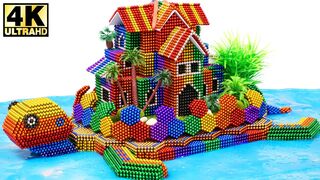 DIY - How To Build House Upon Sea Turtle's Back From Magnetic Balls (Satisfying Videos) | MM 4K ASMR