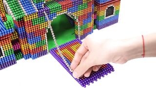 Building Citadel Castle with Moat Surrounded from Magnetic Balls and Slime (ASMR) | Magnetic Man 4K