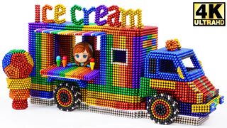 DIY - How To Make Beautiful Ice Cream Car with Magnetic Balls ( Satisfying ASMR) | Magnetic Man 4K