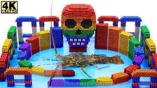 Building Skull Island for Lobster with Magnetic Balls Satisfaction 100% (ASMR) | Magnetic Man 4K