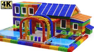 DIY - How To Build Beautiful Villa House Aquarium from Magnetic Balls (ASMR) | Magnetic Man 4K