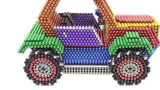 DIY - How To Make Dinosaur Transporter Truck from Magnetic Balls Satisfaction 100% | Magnetic Man 4K