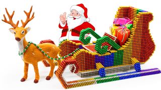 DIY - How To Make Amazing Santa's Reindeer Sleigh Using Magnetic Balls (ASMR) | Magnetic Man 4K
