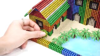 ASMR - DIY How To Build Country House From Magnetic Balls, Slime (Satisfying) | Magnetic Man 4K