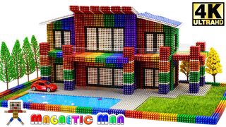 DIY - How To Build Mansion From Magnetic Balls Satisfaction 100% (ASMR) | Magnetic Man 4K