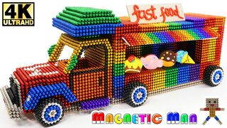 DIY - How To Make Fast Food Truck from Magnetic Balls (ASMR Satisfying) | Magnetic Man 4K
