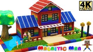 Building Villa House from Magnetic Balls, Slime (Magnet Satisfaction ASMR) | Magnetic Man 4K