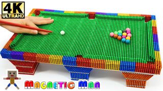 DIY - How To Make Pool Table (Billiard Table) from Magnetic Balls (ASMR) | Magnetic Man 4K