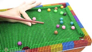 DIY - How To Make Pool Table (Billiard Table) from Magnetic Balls (ASMR) | Magnetic Man 4K