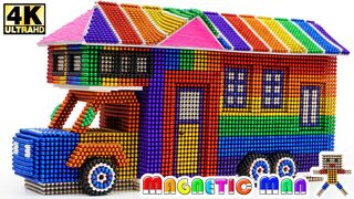 DIY - How To Build House Truck from Magnetic Balls (Magnet ASMR) | Magnetic Man 4K