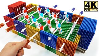DIY - How To Make Foosball (Table Football) from Magnetic Balls | Magnetic Man 4K