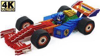 ASMR - DIY How To Make Amazing F1 Racing Car (Ferrari) from Magnetic Balls | Magnetic Man 4K