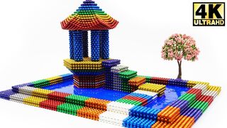 ASMR - How To Build One Pillar Pagoda with Magnetic Balls and Slime | Magnetic Man 4K