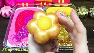 PINK vs GOLD! Mixing Random Things into GLOSSY Slime ! Satisfying Slime Videos #520