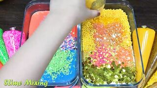 RAINBOW vs GOLD! Mixing Random Things into GLOSSY Slime ! Satisfying Slime Videos #512