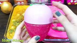 PINK vs GOLD! Mixing Random Things into GLOSSY Slime ! Satisfying Slime Videos #505