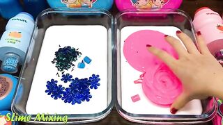 BLUE vs PINK! Mixing Random Things into GLOSSY Slime ! Satisfying Slime Videos #503