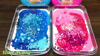 BLUE vs PINK! Mixing Random Things into GLOSSY Slime ! Satisfying Slime Videos #503