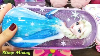 PURPLE ELSA vs PINK UNICORN! Mixing Random Things into GLOSSY Slime ! Satisfying Slime Videos #487