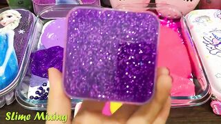 PURPLE ELSA vs PINK UNICORN! Mixing Random Things into GLOSSY Slime ! Satisfying Slime Videos #487