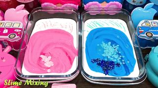PINK vs BLUE! Mixing Random Things into GLOSSY Slime ! Satisfying Slime Videos #486