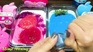 PINK vs BLUE! Mixing Random Things into GLOSSY Slime ! Satisfying Slime Videos #486