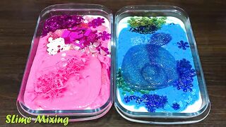 PINK vs BLUE! Mixing Random Things into GLOSSY Slime ! Satisfying Slime Videos #486
