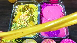 GOLD vs PINK! Mixing Random Things into GLOSSY Slime ! Satisfying Slime Videos #470