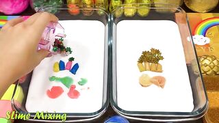 GOLD vs RAINBOW! Mixing Random Things into GLOSSY Slime ! Satisfying Slime Videos #464