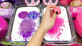 PURPLE vs PINK! Mixing Random Things into GLOSSY Slime ! Satisfying Slime Videos #463