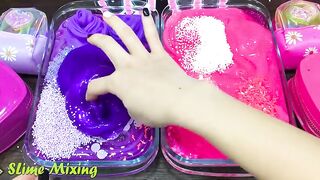 PURPLE vs PINK! Mixing Random Things into GLOSSY Slime ! Satisfying Slime Videos #463