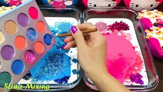 BLUE vs PINK! Mixing Random Things into GLOSSY Slime ! Satisfying Slime Videos #462