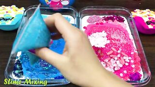 BLUE vs PINK! Mixing Random Things into GLOSSY Slime ! Satisfying Slime Videos #462