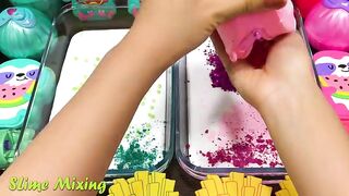 MINT vs PINK! Mixing Random Things into GLOSSY Slime ! Satisfying Slime Videos #460