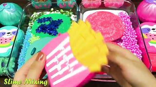 MINT vs PINK! Mixing Random Things into GLOSSY Slime ! Satisfying Slime Videos #460