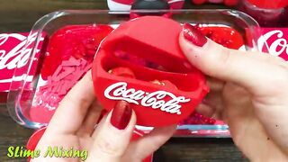 RED COCA COLA Slime! Mixing Random Things into GLOSSY Slime ! Satisfying Slime Videos #455